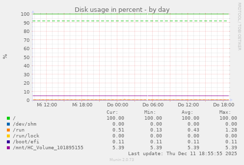 Disk usage in percent