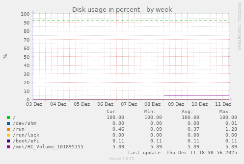 Disk usage in percent